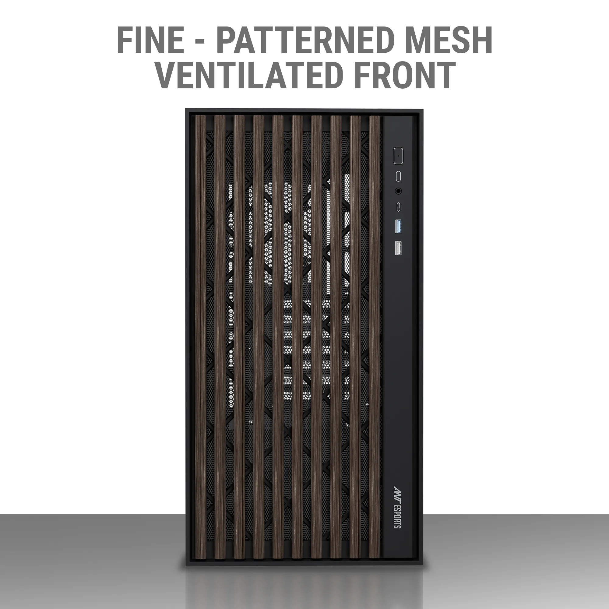 Ant Esports Mid Tower Cabinet (Mid-Tower ATX, Micro-ATX, Mini-ITX) Black Cabinet view 2